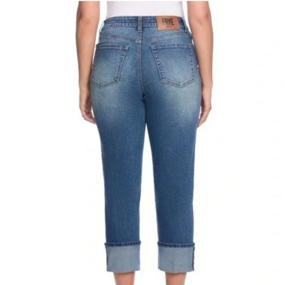 Frye Women's Jeans High Rise Medium Wash Cuffed Zip Fly Size 14 New - Picture 5 of 16